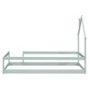 Dolonm Twin House-Shaped Floor Bed with Safety Rails - Wooden Low Profile Kids Bed, Easy Assembly - 2 of 4