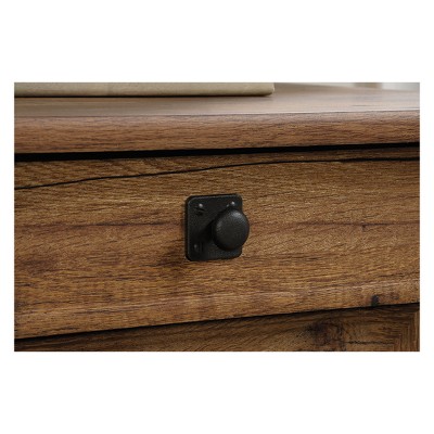 Vintage Oak Rectangular Computer Desk with Drawers and Keyboard Tray