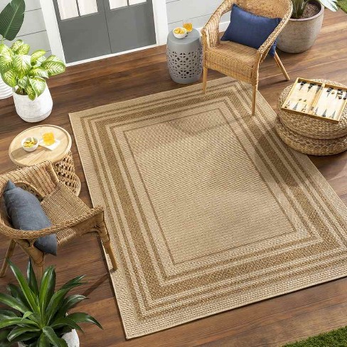 7x10 Feet Outdoor Indoor Beige Black Backyard hot Patio Target Brand Area Rug