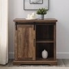 Saracina Home Tertia Grooved Sliding Barn Door Farmhouse Accent Cabinet Rustic Oak: Wood Composite, Adjustable Shelves - 4 of 4