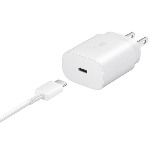 Chargeur Samsung, USB-C avec câble, 25W, blanc