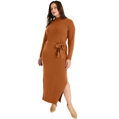 June + Vie by Roaman's Women's Plus Size Turtleneck Sweater Dress