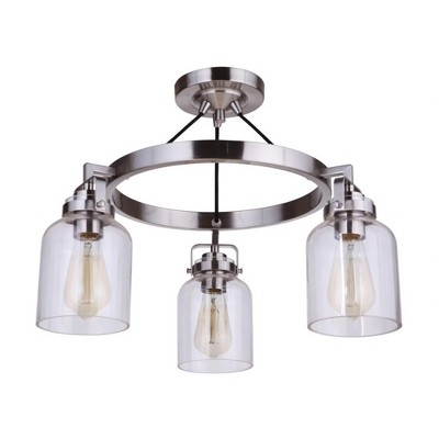 Craftmade Lighting Foxwood 3 - Light Semi-Flush Mount in  Brushed Polished Nickel