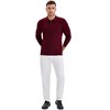 INSPIRE CHIC Men's Long Sleeve Solid Color Pullover Business Knitted Polo Shirt - 2 of 4