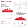 10x10ft Instant Pop-Up Canopy Tent – Waterproof with Sidewalls & Wheeled Bag for Beach, Parties, Outdoor (White) - 3 of 4