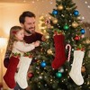 Swtroom 4 Pack Christmas Stockings, Knitted Stocking for Holiday Christmas Party Family Decorations Red White - 3 of 4
