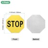 Unique Bargains Aluminum Reflective Traffic Durable Stop Sign Black Lettering On Yellow Background - 3 of 4