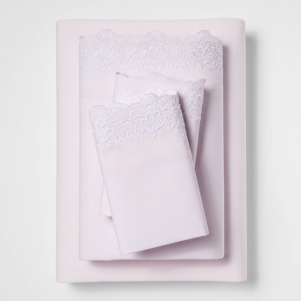 California King Cotton Embroidered Hem Solid Sheet Set Pink - Simply Shabby Chic was $61.99 now $43.39 (30.0% off)