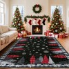 Christmas Area Rug, Christmas Tree Print Throw Carpet with Non Slip Backing, Non Shedding Low Pile Floor Carpet for Living Room, Bedroom - 2 of 4