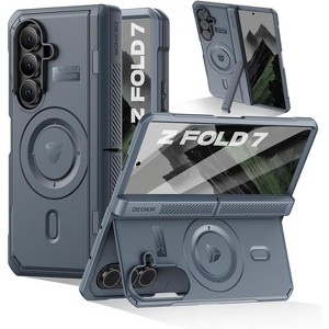 Dexnor Magnetic for Samsung Galaxy Z Fold 7 Case with Dual Kickstands & Front Screen Protector & Hinge Protection, Black - 1 of 3