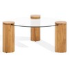 Tasharose Wood & Glass Round Coffee Table - SFV2315 - Natural/Clear - Safavieh Couture - 3 of 4