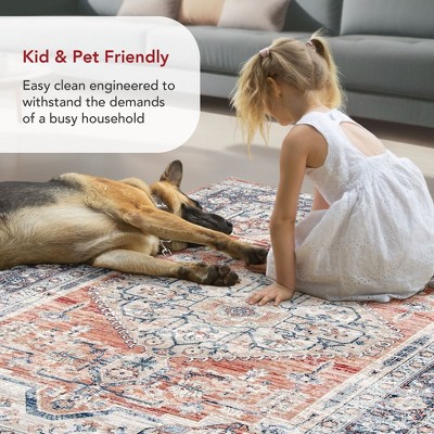 Reversible Orange Medallion 4' x 6' Synthetic Area Rug