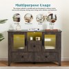 Sideboard Buffet Cabinet, Wooden Buffet Server Console Table With Glass Doors, Tempered Glass Shelves, Coffee Bar Cabinet For Kitchen Dining Room - 4 of 4