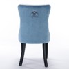 DOMETOUR 2 Pcs High-end Tufted Modern Upholstered Dining Chair PU and Velvet with Wood Legs Nailhead Trim - image 3 of 4