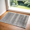 Gray Abstract Power Loom Area Rug With Fringe - 2 of 4