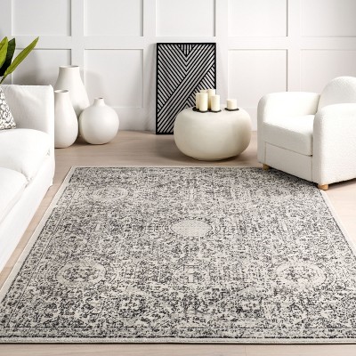 Minta Gray Vintage Reversible Rectangular Area Rug