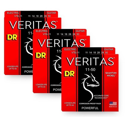 DR Strings Veritas - Accurate Core Technology Heavy Electric Guitar Strings (11-50) 3-PACK