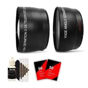 Vivitar 58mm Wide Angle Lens, Telephoto Lens and Cleaning Kit for Canon All Canon DSLR Cameras - 1 of 4