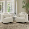 32.3" Wide Upholstered Swivel Accent Chair, 360° Swivel Accent Barrel Chairs, Comfy Club Reading Chairs for Adults for Living Room, Bedroom - 2 of 4