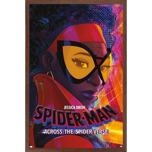 Marvel Spider-Man: Across The Spider-Verse - Jessica Drew One Sheet Wall Poster, 22.375 inch x 34 inch Framed, Size: 22.375 x 34