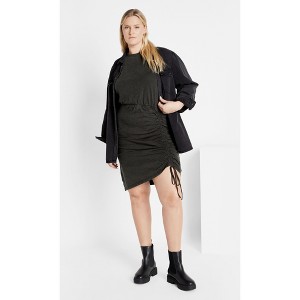 Women's Plus Size Ivy Wash Dress - black wash | CITY CHIC - 1 of 4