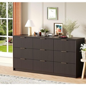 Modern Fluted 8/9-Drawer Dresser,Large Capacity Chest of Drawers with Metal Handles & Anti-Tip - 1 of 4
