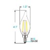 Luxrite Vintage Candelabra LED Bulbs Dimmable, 400 Lumens, 5000K Bright White, Chandelier Light Bulb, 4W=40W Equivalent, UL Listed, E12 Base 16 Pack - 3 of 4