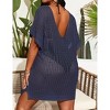 Plus Size Crochet Bikini Cover Ups Lightweight Swimsuits Cover Ups Deep V Neck Hollow Out Beach Cover Ups Swimwear Beachwear - 2 of 4