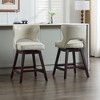 Hyleory Swivel Nailhead Upholstered Counter Bar Stools with Solid Wood Frame and Legs, Two Stools Included - 3 of 4