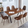 Dolonm Dark Brown Herringbone Dining Table with Metal Legs, 63" Modern Industrial Style for Kitchen & Office - 3 of 4