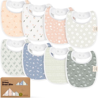 Image of KeaBabies 8pk Organic Baby Bibs for Boy, Baby Drool Bib for Toddler Boys, Girls, Newborn Baby Teething Bibs  (Fleur)