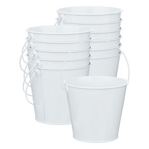 Unique Bargains Galvanized Metal Rustic Versatile Durable Metal Bucket Small 12 Pcs - 1 of 4