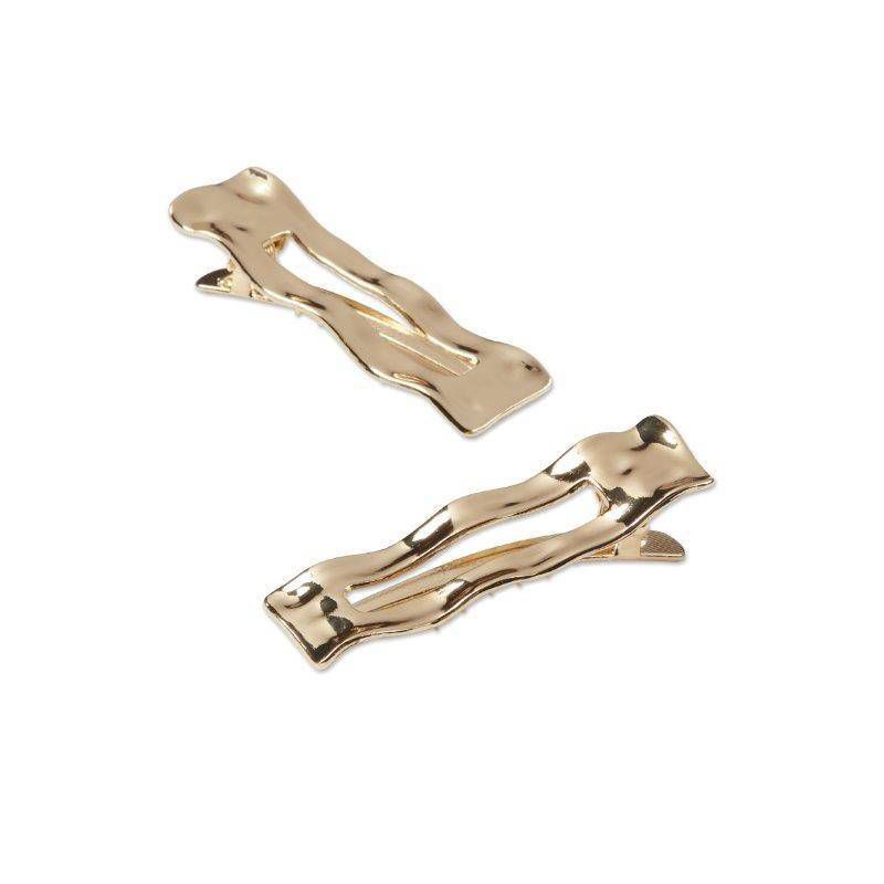 sc&#252;nci Consciously Minded Recycled Hammered Metal Salon Clips - Gold - 2pc, 5 of 8