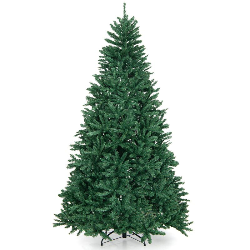 Costway 7.5FT Hinged Christmas Tree Unlit Artificial Xmas Decoration w/ 2254 Branch Tips, 1 of 11