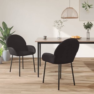 vidaXL Dining Chairs 2 pcs Black Faux Leather - 1 of 4