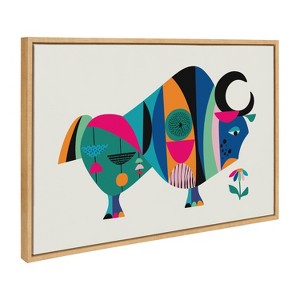 Kate & Laurel All Things Decor 23"x33" Sylvie MCM Ox Wall Art: Rachel Lee, Floating Frame, Home Decor - 1 of 4
