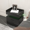 KTMBDW Adjustable Brightness LED Nightstand with Charging Station & USB Ports,High Gloss Bedside Tables with 2 Drawers - 3 of 4