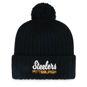 NFL Pittsburgh Steelers Women's Flourish Knit Beanie: Sports Team Logo, One Size - 1 of 2