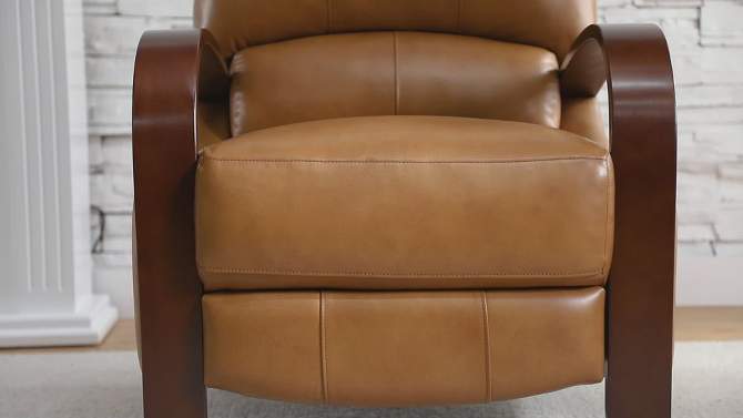Alexandra Genuine Leather Manual Recliner | ARTFUL LIVING DESIGN, 2 of 13, play video