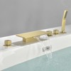 Cobbe Waterfall Bathroom Tub Faucet Set with 11.02-Inch Wide Bathtub Spout, Hand Shower and Water Inlet 5 Hole Installation Brushed Gold - 4 of 4