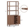 Bookshelf Bookcase, 5 Tier Wooden Bookcases with Open Shelf & Doors Cabinet, 71 in Tall Bookcase with Adjustable Shelves - 3 of 4