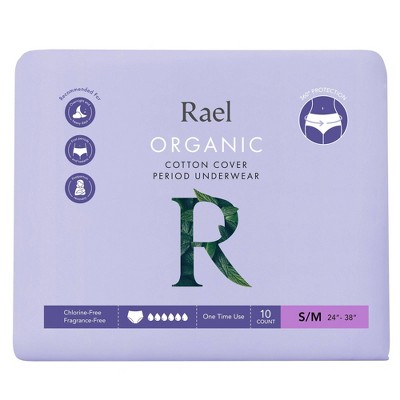 Rael Organic Cotton Overnight Period Underwear - Unscented - S/M - 10ct