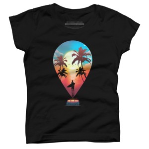 Girl's Design By Humans Summer Vibes By clingcling T-Shirt - 1 of 3