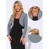 Allegra K Women's Long Sleeve Cropped Contrast Trim Bolero Casual Work Cardigan - 2 of 4