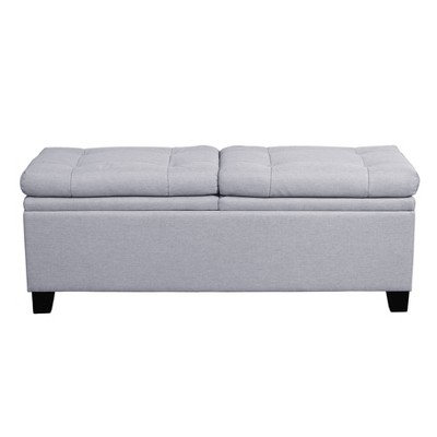 Storage Upholstered Bed Bench Gray - HomeFare