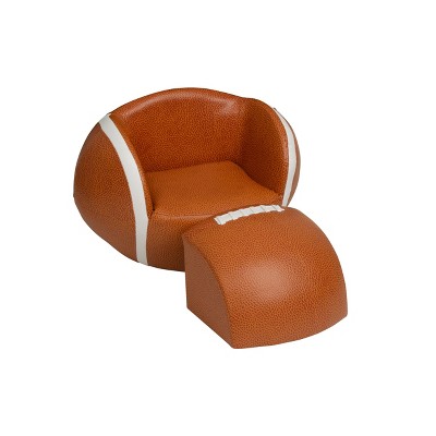 Upholstered Football Chair with Pull Out Ottoman - Gift Mark
