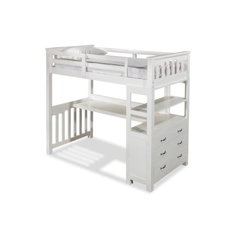 Twin Highlands Kids&#39; Loft Bed with Desk White - Hillsdale Furniture, 4 of 8