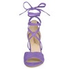 Allegra K Women's Open Toe Crisscross Block Heeled Lace Up Sandals - 2 of 4