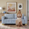 3-Seater Chenille Sofa with Wide Armrests, Tufted Seat, Custom Stainless-Steel Legs, High-Density Cushions, and Modern Design - 3 of 4