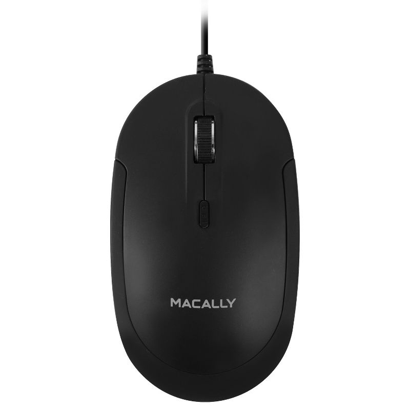 Macally USB-C Optical Black Mouse Quiet Click for Mac and PC, 2 of 9
